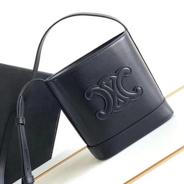 Celine Small Bucket Cuir Triomphe Mini Black Bucket Bag 19.5x16x7cm product view 1