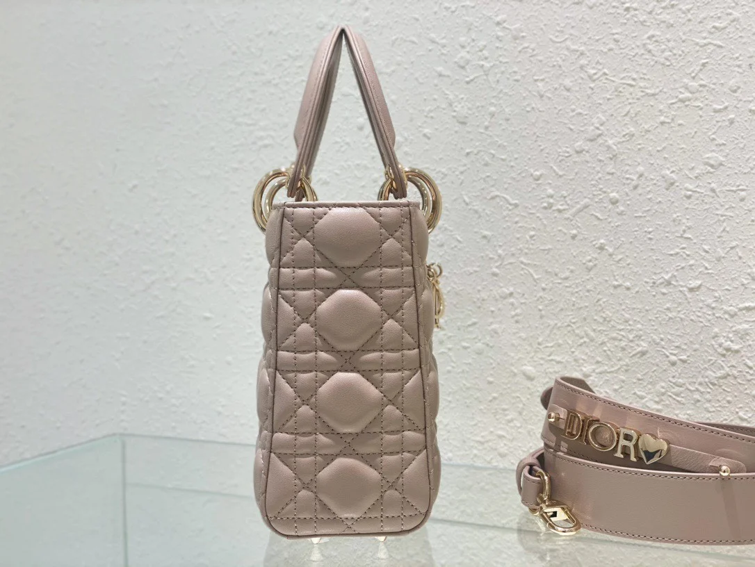 Dior Lady Light Pink Handbag 20 cm product view 3