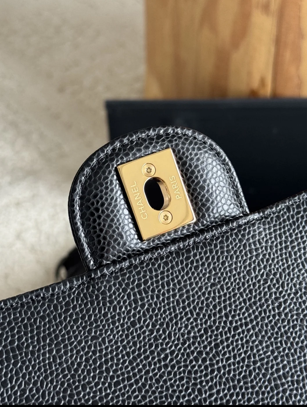 Chanel Classic Flap medium Black Gold Hardware Bag product view 3