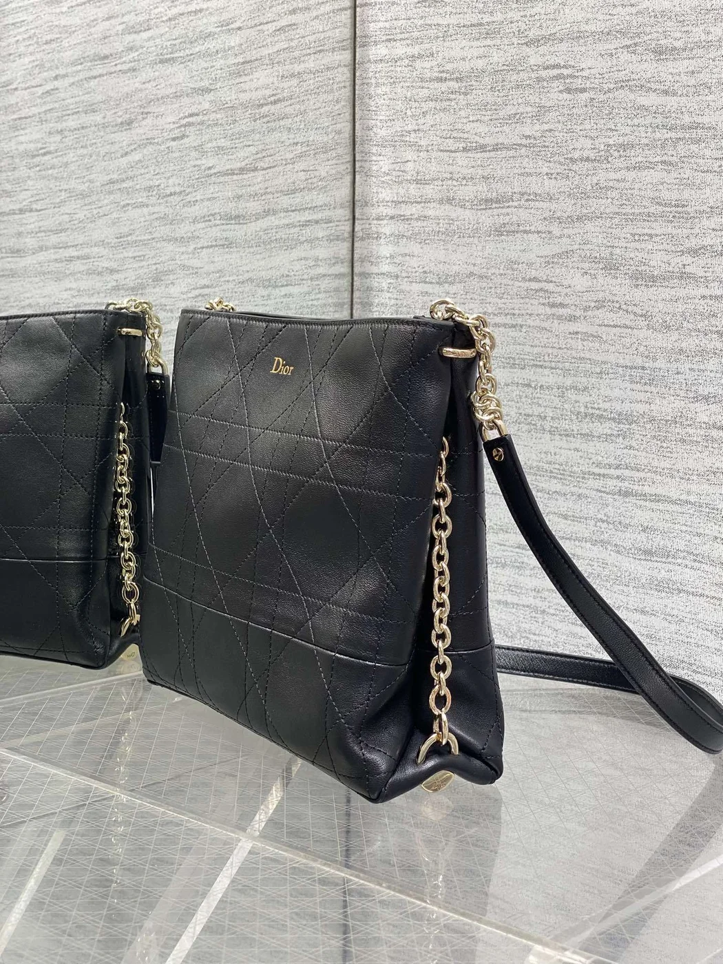 Dior Trianon bag in Black Gold Hardware product view 3