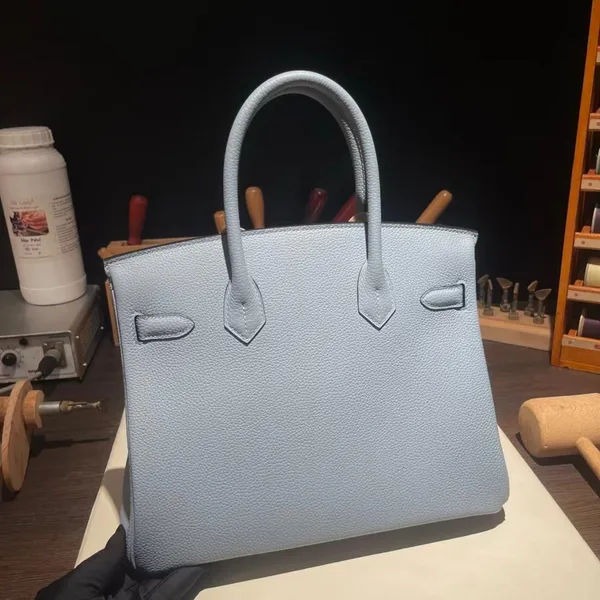 Hermès 25 Cloud Blue* Togo Leather *Silver* Hardware Bag product view 5