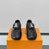 Louis Vuitton Men Black Leather Sneakers product view 2