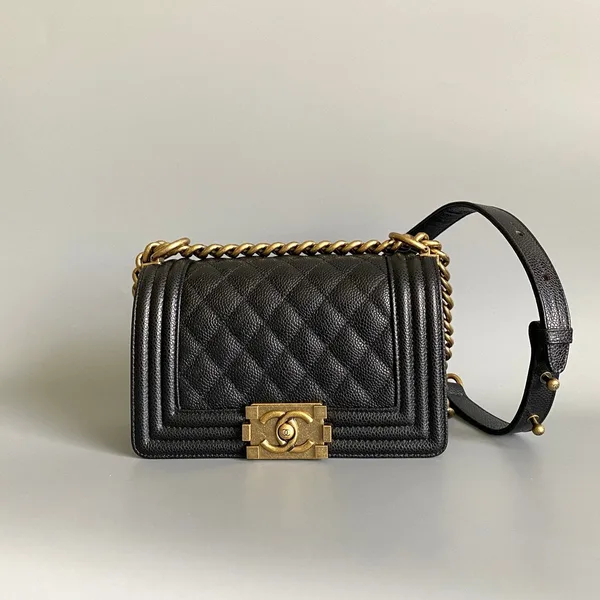Chanel Small Boy Bag 20 In Black Lambskin Gold Hardware product view 1
