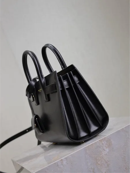 Saint Laurent Sac De Jour Gold Black Grain Leather Bag product view 2