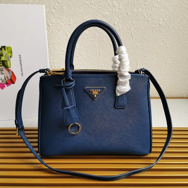 Prada Medium Galleria 28 Blue Saffiano Leather Bag product view 1