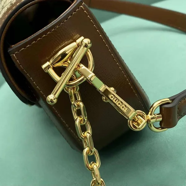 Gucci Horsebit Handbag with Brand Logo Pattern 23.5 cm product view 6