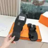 Hermès Women Black Leather Toe Loop Mules product view 2