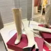 Valentino Women Beige Leather Knee High Boots product view 7