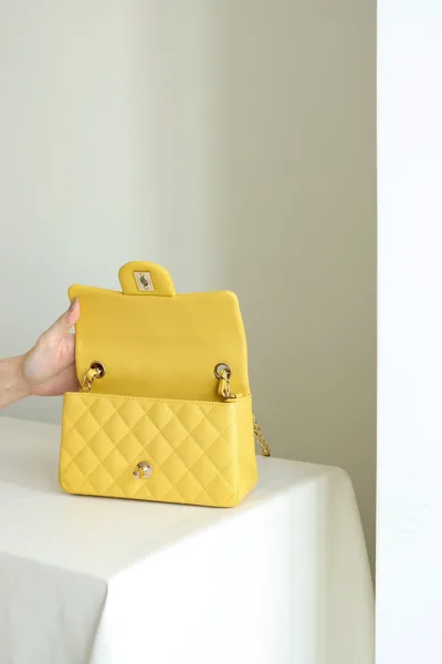 Chanel Classic Flap Mini Handbag Woman’s Yellow 20 cm product view 4