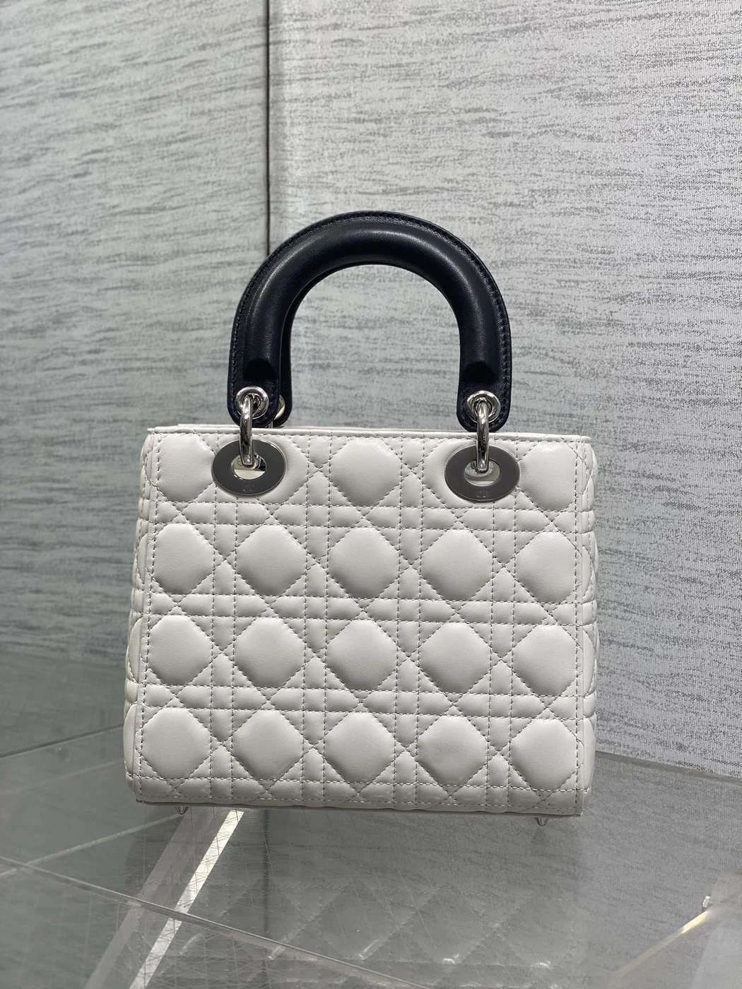 Dior Lady Dior Bag with Chain Two-Tone Latte and Black product view 2
