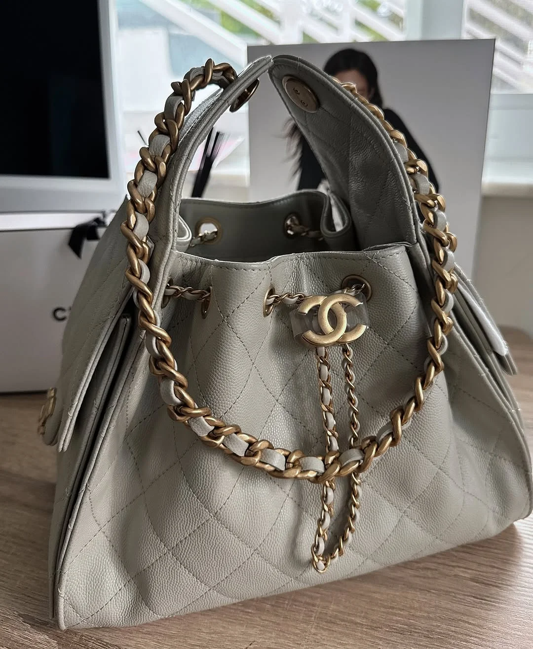 Chanel Small 25 Grey with Gold Hardware Bag product view 1