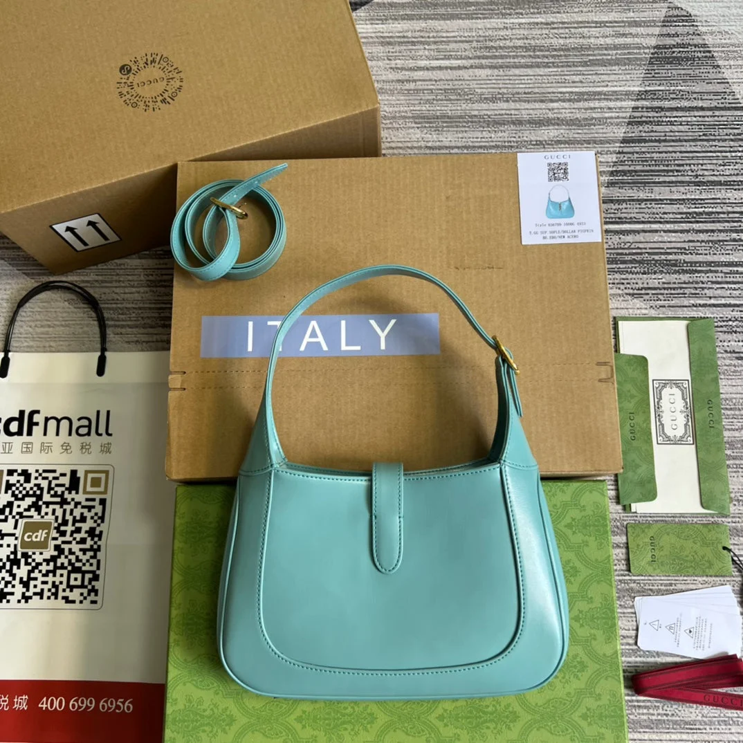 Gucci Jackie Small 28 Shoulder Bag In Blue Pastel Calfskin product view 3