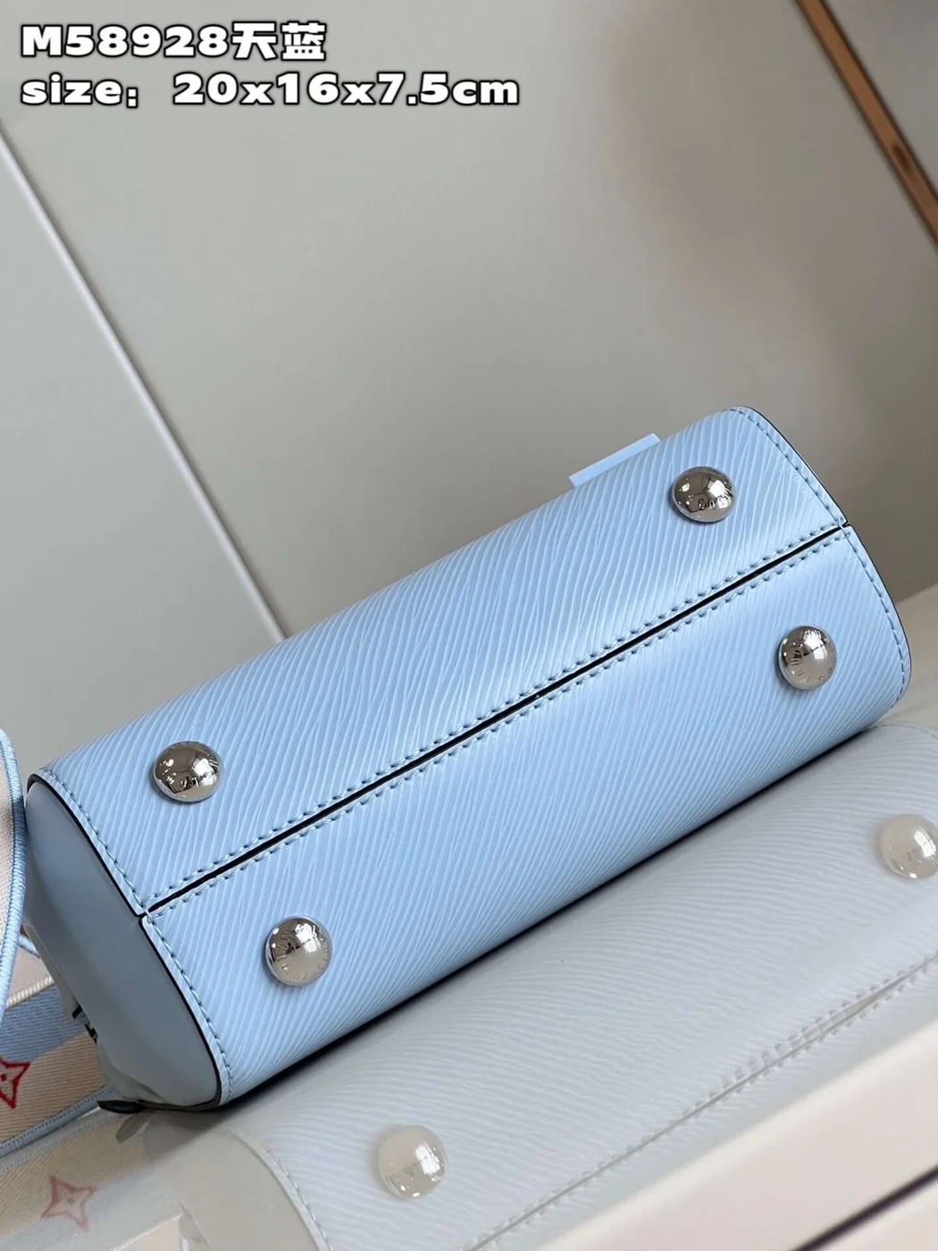 Louis Vuitton Clunny Blue Raised Pattern Handbags 20x16cm product view 3