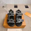 Louis Vuitton Women Black Synthetic Monogram Strap Sandals product view 1