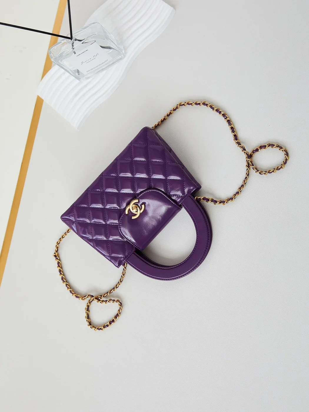 Chanel Kelly Mini 19 Bag In Indigo Purple Calfskin product view 4