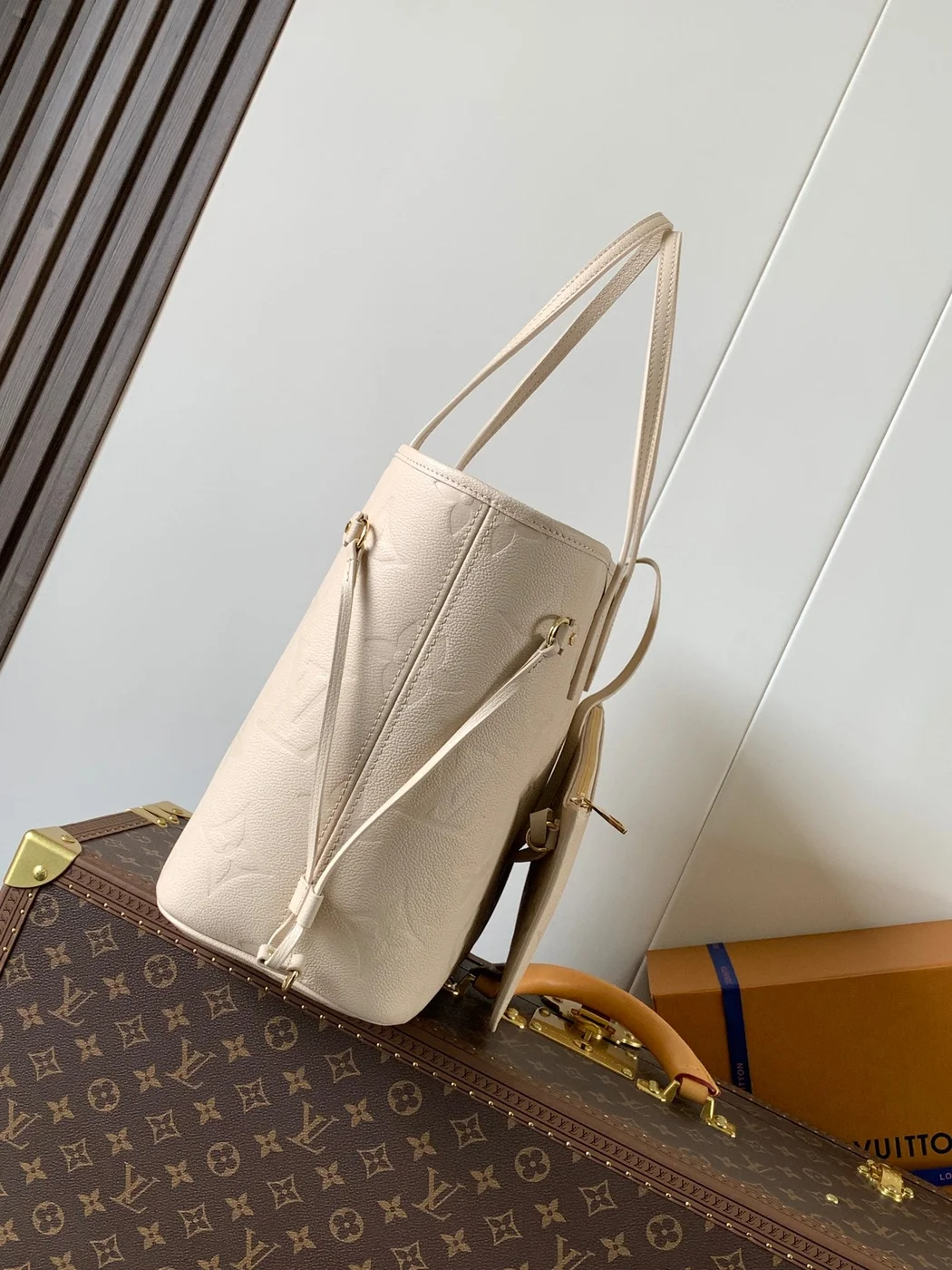 Louis Vuitton Neverfull 32 Light Beige Monogram Empreinte Leather Bag product view 5