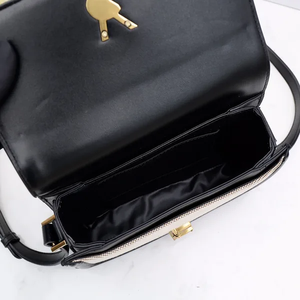 Saint Laurent Solferino Medium Shoulder Bag with Contrast Trim product view 5