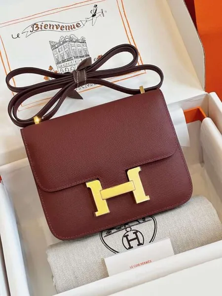 Hermès Constance Bag Epsom Gold Dark Red Handbags 19 cm product view 1