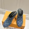 Louis Vuitton Women Blue Denim Mules product view 4