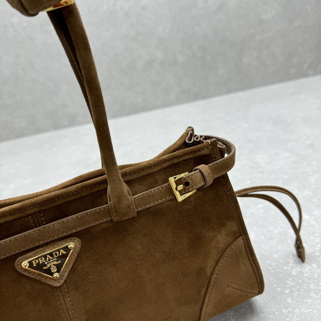 Prada Bonnie medium suede handbag for Women product view 5