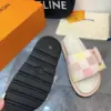 Louis Vuitton Women Pastel Checkered Fabric White Slide Sandals product view 5