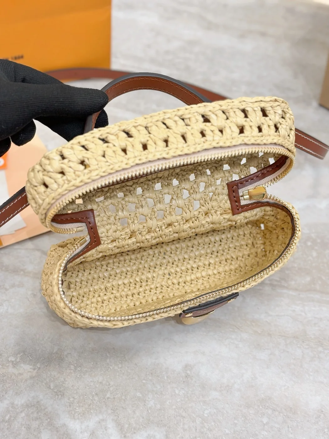 Louis Vuitton Vanity Chain Pouch in raffia product view 6