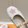 Louis Vuitton Women White Leather Pink Floral Mary Janes product view 2