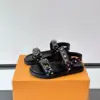 Louis Vuitton Men Black Multicolor Leather Sandals product view 3