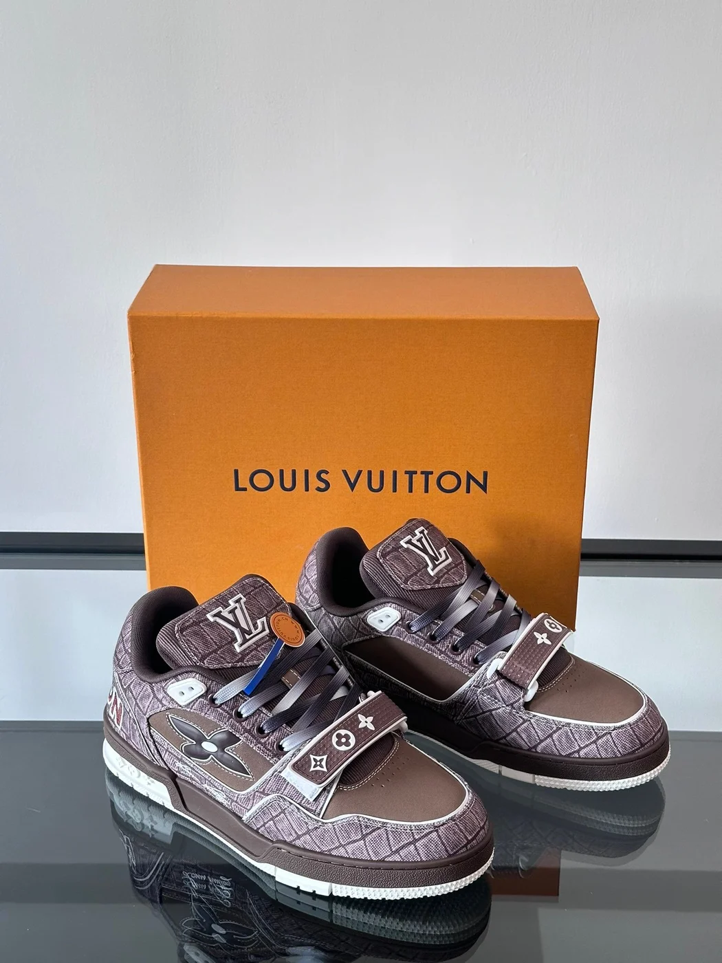 Louis Vuitton Men Brown Textile Sneakers product view 3