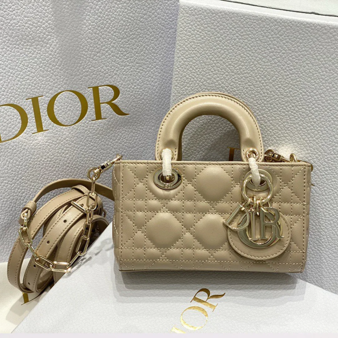 Dior Branded Women’s Handbag D-Joy Mini Bag Beige 16.5x6x10cm product view 1