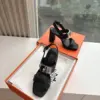 Hermès Women Black Leather Sandals product view 4