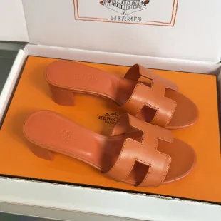 Hermès Oran Heels In Burnt Orange product view 1