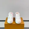 Louis Vuitton Men White Leather Sneakers With Red Floral Design product view 2