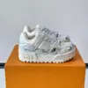 Louis Vuitton Men White Leather Painted Sneakers product view 1