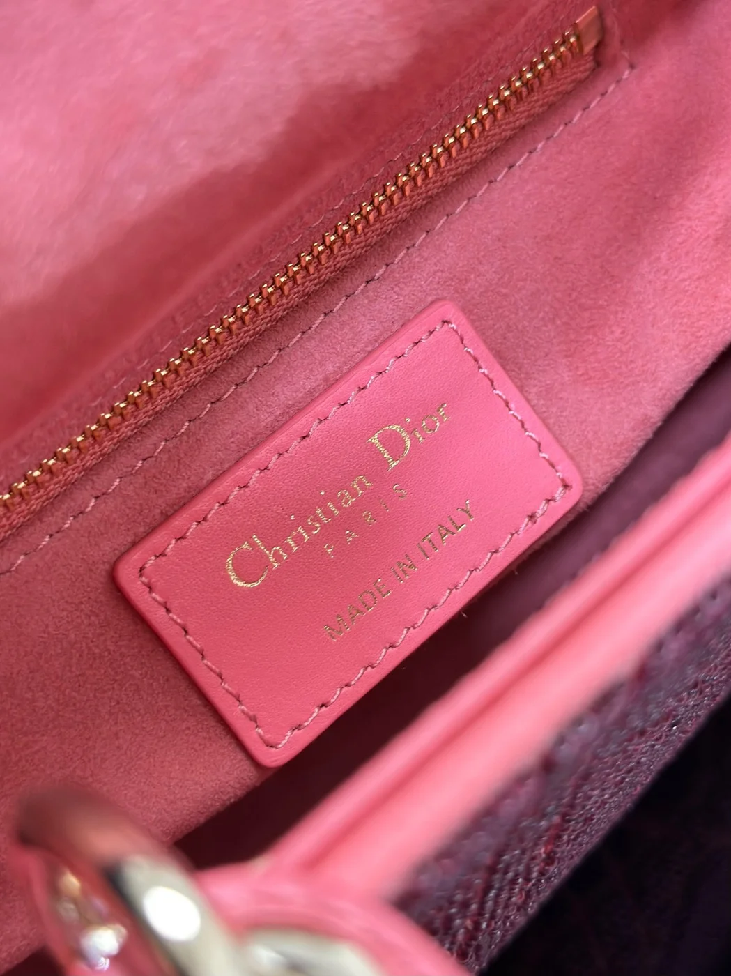 Dior Lady Pink Handbag with Beads 17x15x7cm product view 4