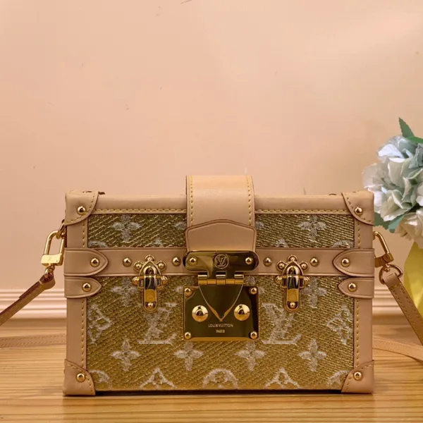 Louis Vuitton Petite Box Shape Lock Plated Gold Handbags 20×12.5x5cm product view 1