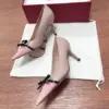 Valentino Women Pink Leather Bow Detail High Heel Pumps product view 2