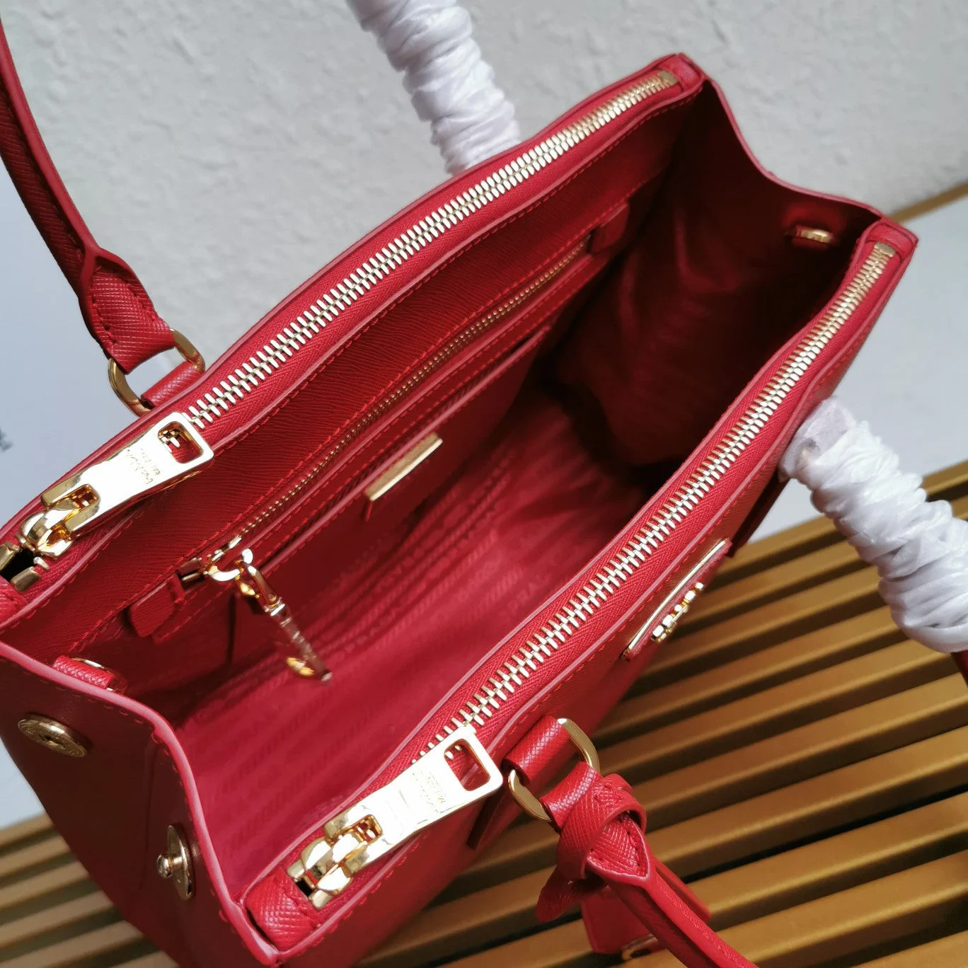 Prada Medium Galleria 28 Red Saffiano Leather Bag product view 6