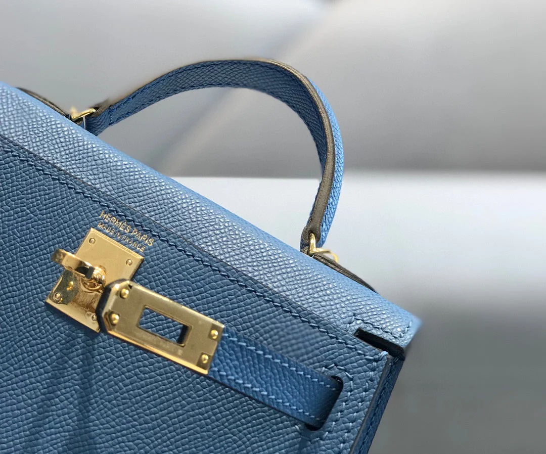 Hermès Mini 20 Blue Epsom Gold Hardware Bag product view 3