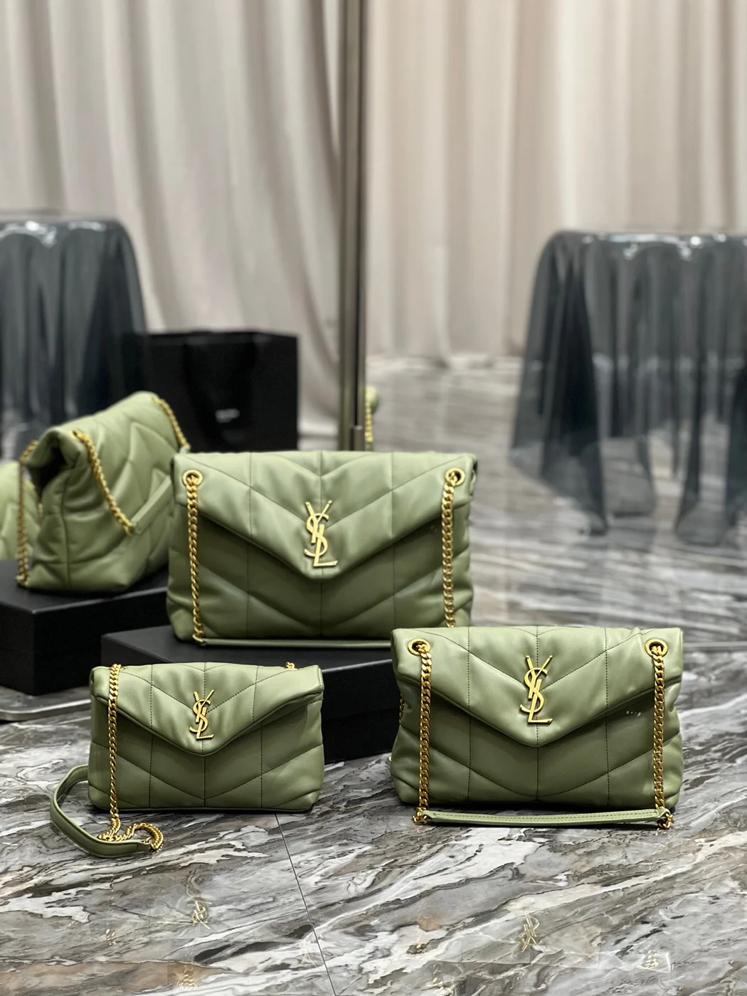 Saint Laurent loulou puffer toy quilted leather shoulder bag product view 1