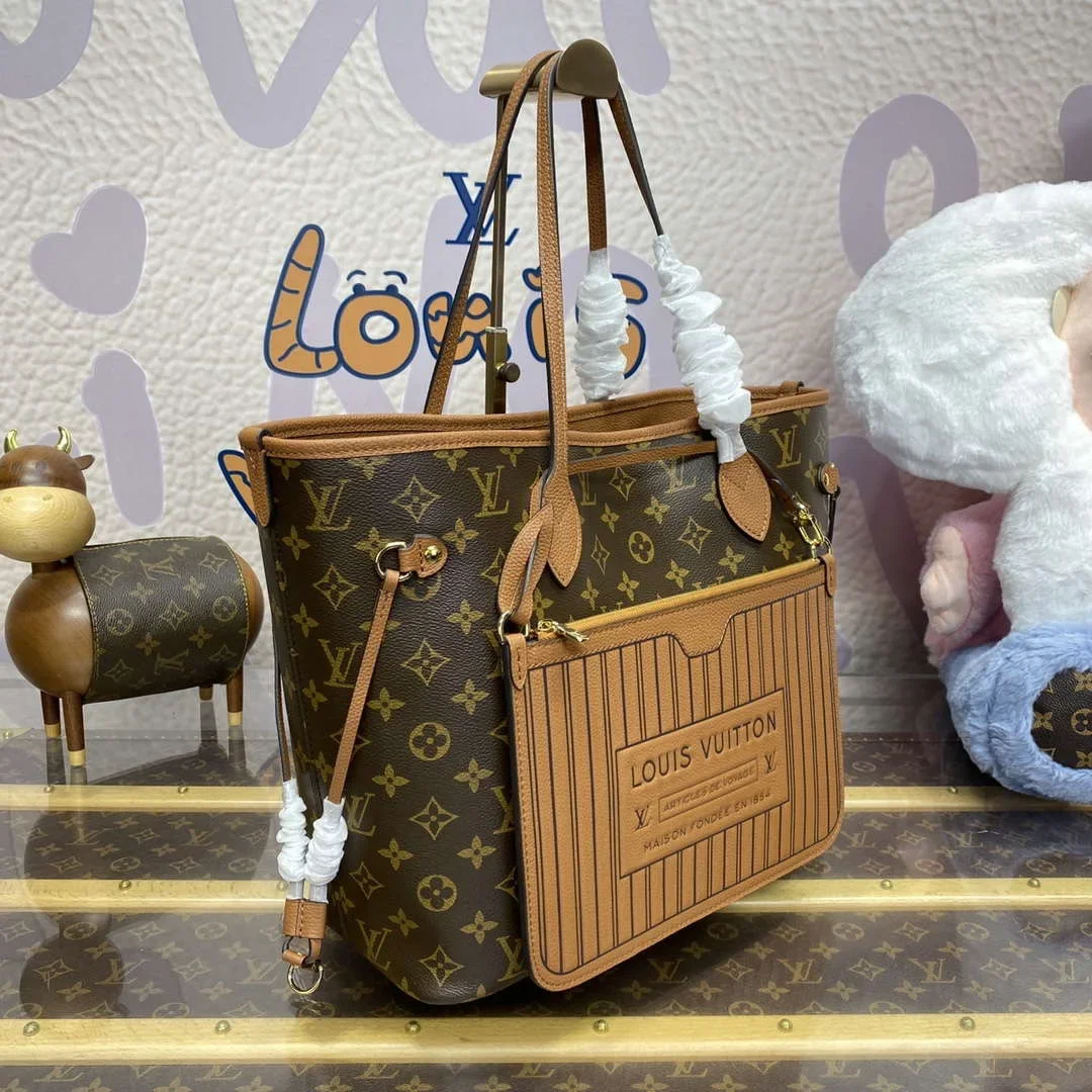 Louis Vuitton M12061 Louis Vuitton Reversible Neverfull Inside Out MM Handbag Brown product view 7