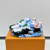 Louis Vuitton Men White Pink Blue Leather Sneakers product view 3