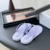 Chanel Women Light Purple Leather Slides product view 3