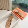Hermès Women Beige Leather Strappy Sandals product view 4