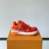 Louis Vuitton Men Orange Suede And Mesh Sneakers product view 6