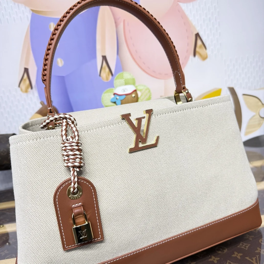 Louis Vuitton Capucines Weekender Bag Tan Canvas product view 4