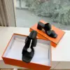 Hermès Women Black Leather Buckle Mules product view 4