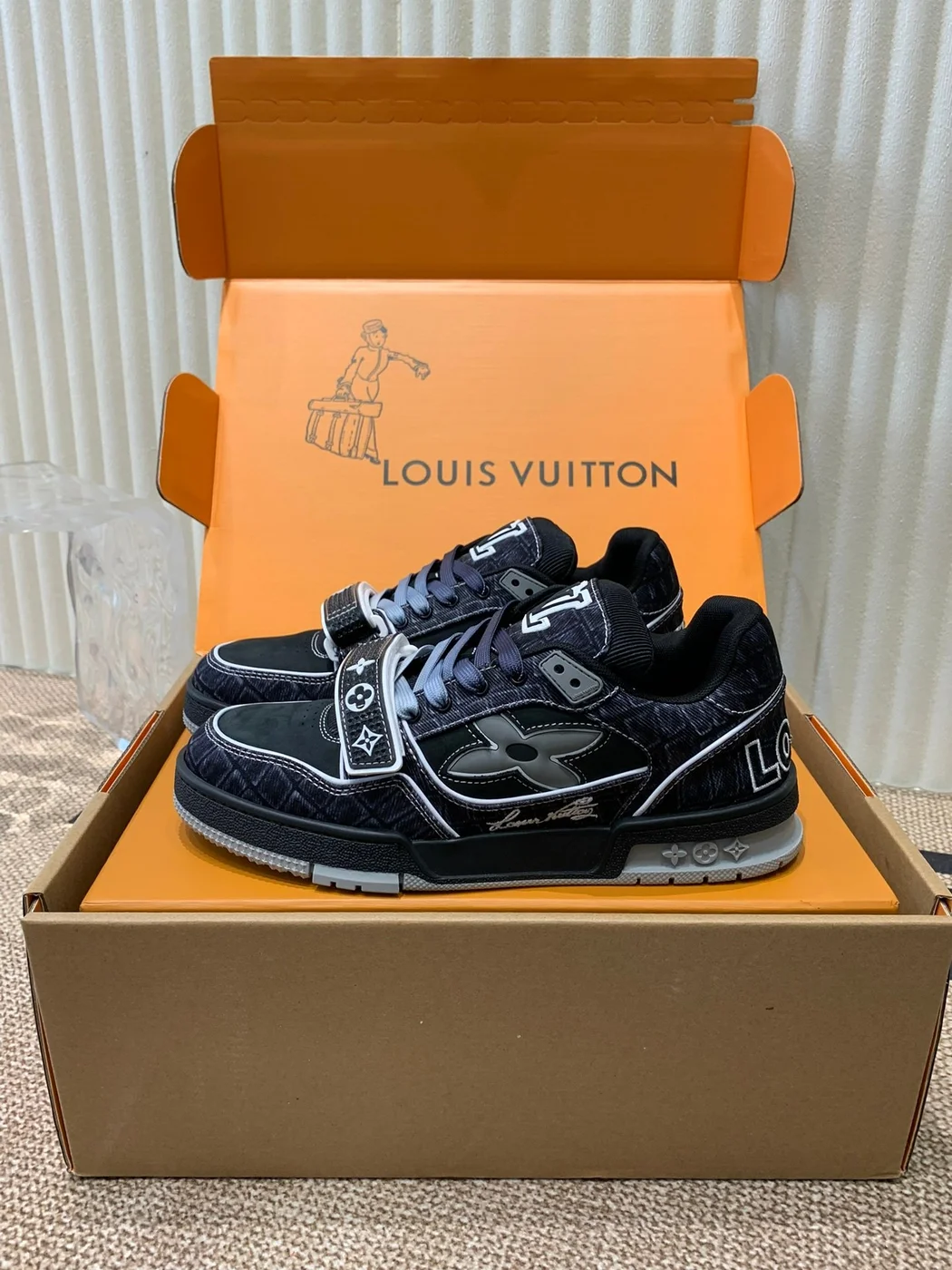 Louis Vuitton Women Black Fabric Sneakers product view 5