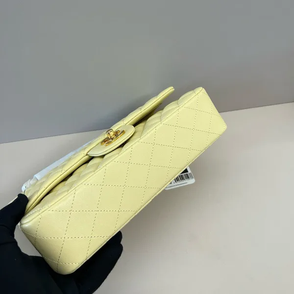 Chanel 25C Flap Bag 25 In Yellow Quilted Lambskin Gold Hardware product view 8