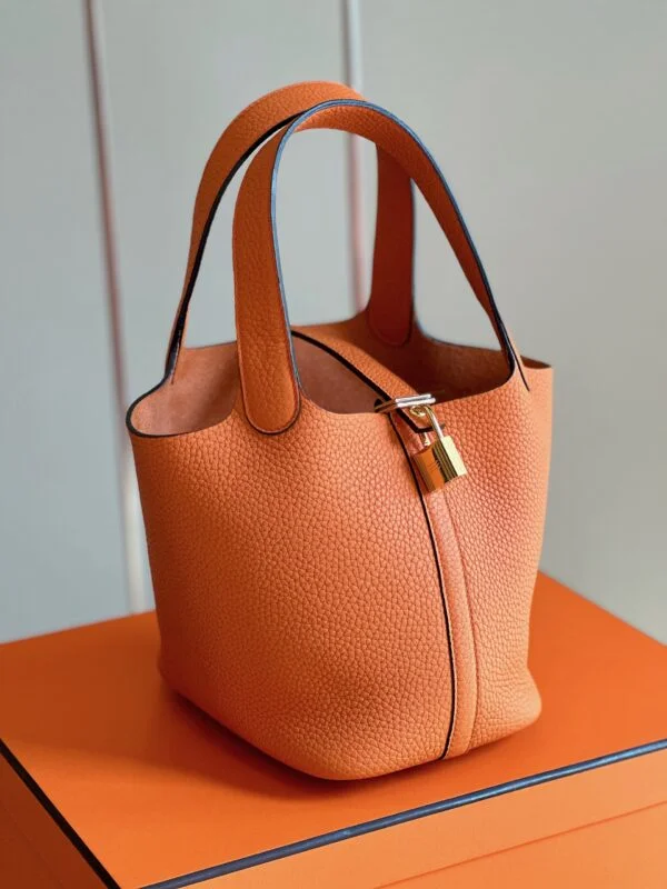 Hermès Picotin 18 Orange Togo Leather Gold Hardware Bag product view 5
